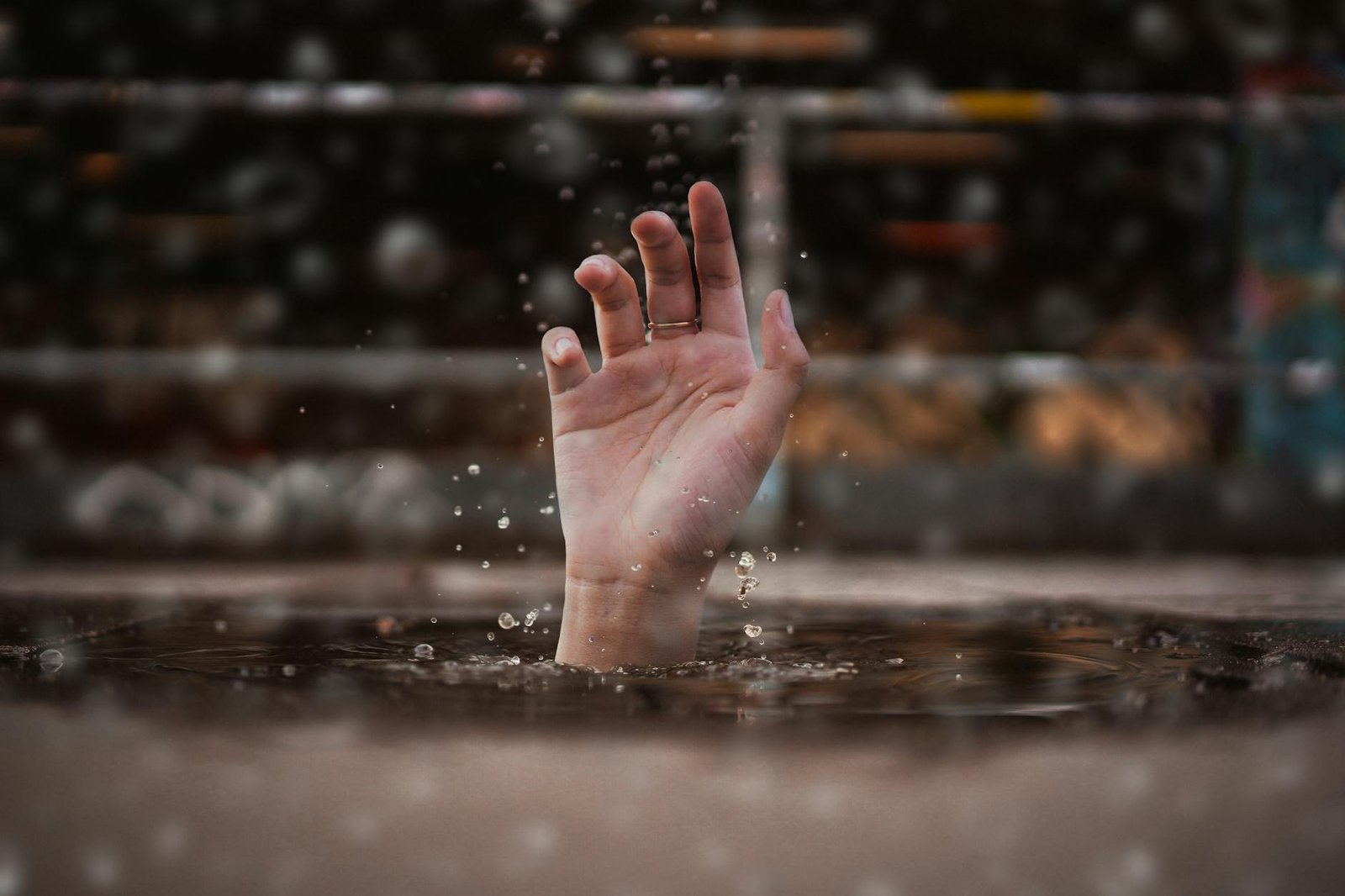 person drowning in water