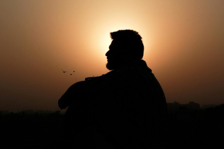 silhouette photo of man