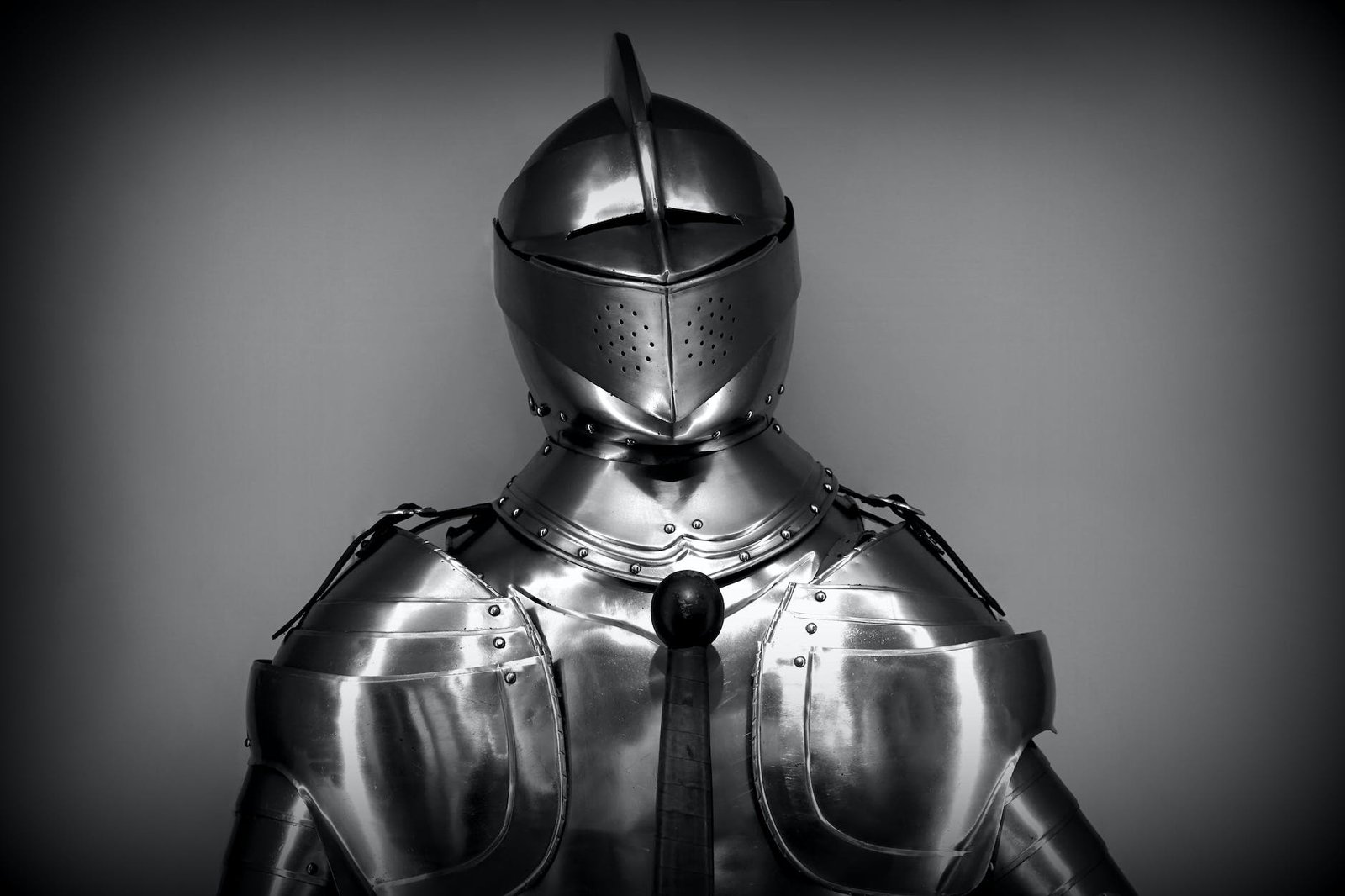 gray scale photography of knight