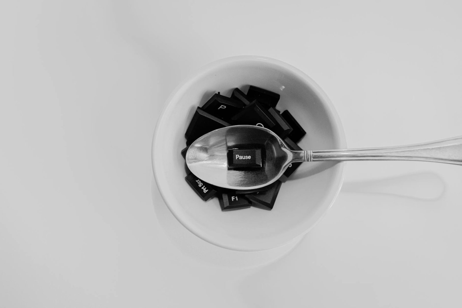 keyboard keys in a bowl