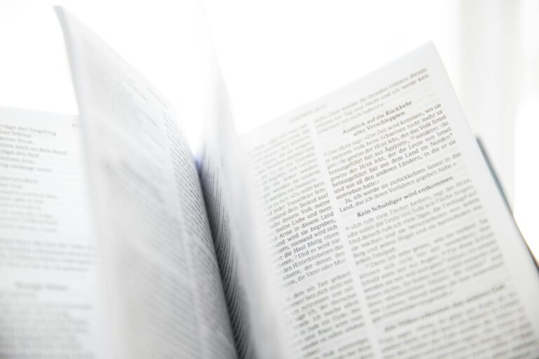 focus photo of open book