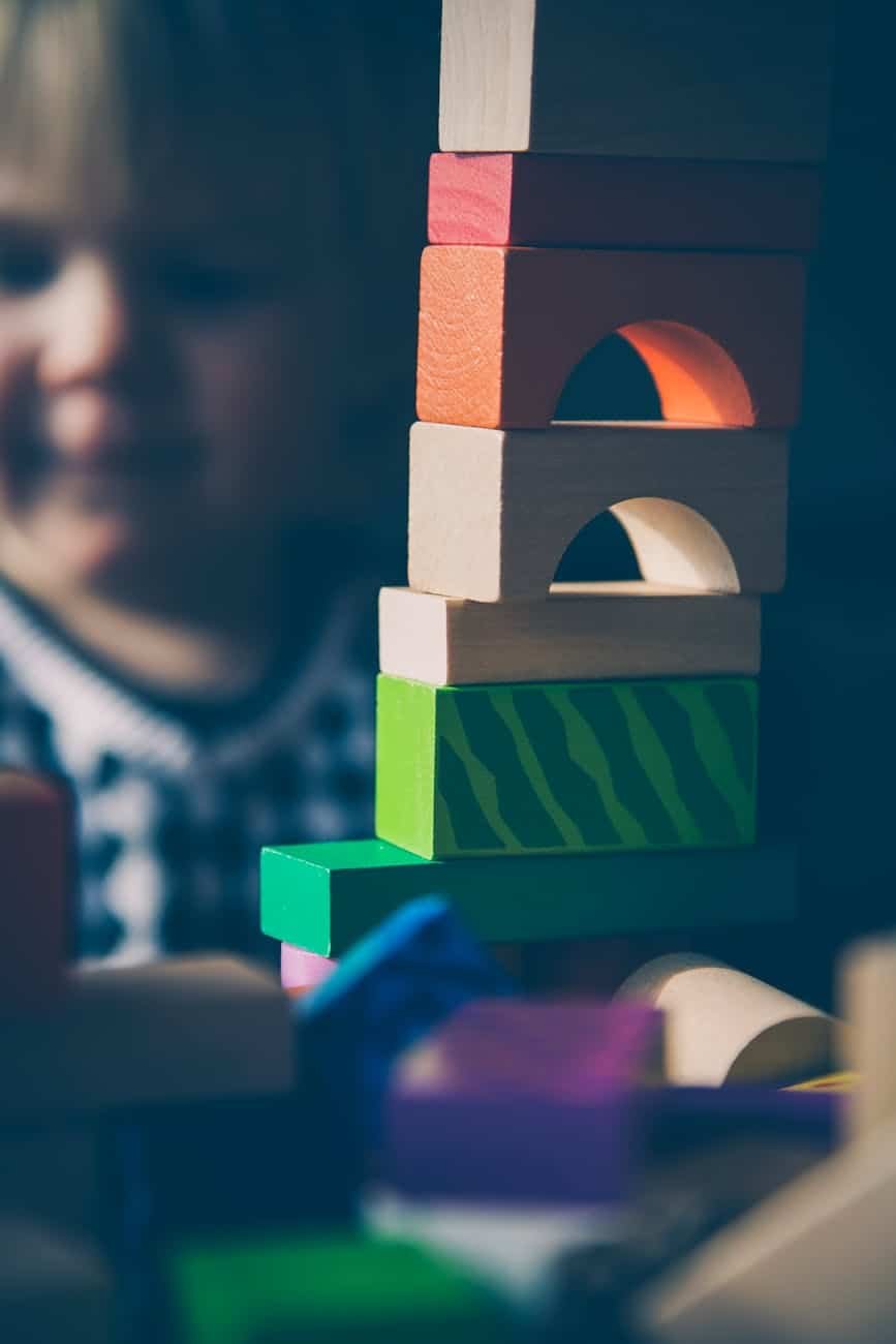 green and brown wooden blocks