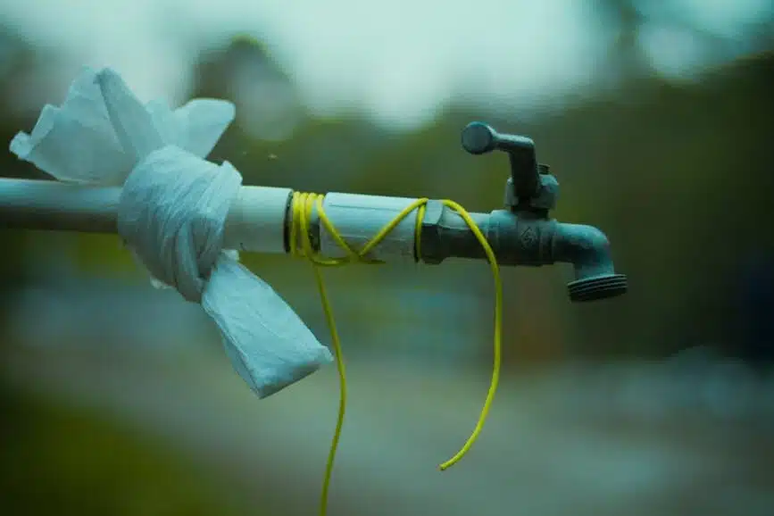 close up of an outdoor tap